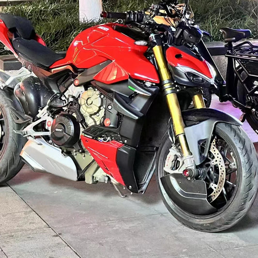 New for Ducati V2 V4 V4S Street Fighter V4 Carbon Fiber Wheel Cover Kit Air Deflector Protective Fairing Motorcycle Accessories