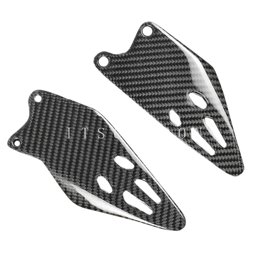 Real Carbon Fiber Motorcycle Accessories Fairing Heel Guards Plates Foot Rests for Kawasaki ZX-6R ZX6R 2019 2022 2023 2024 +