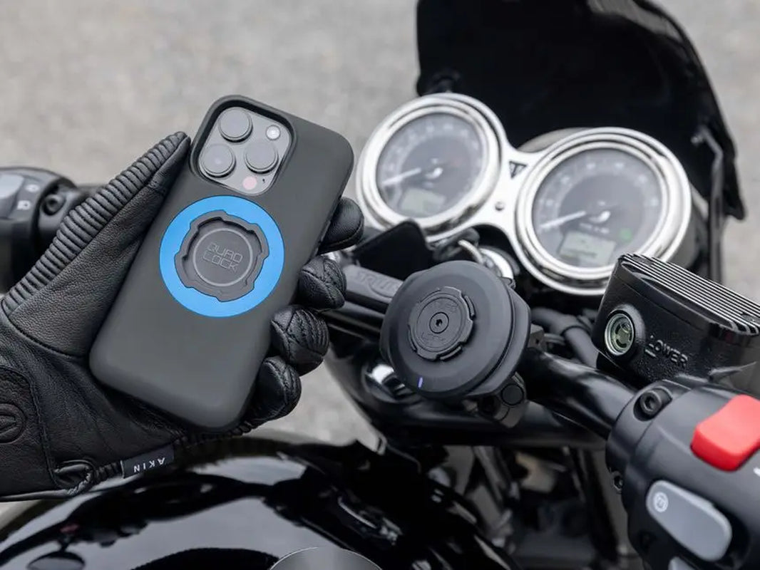 Quad Lock Phone Mount - Universal Adaptor & Motorcycle Handlebar Mount