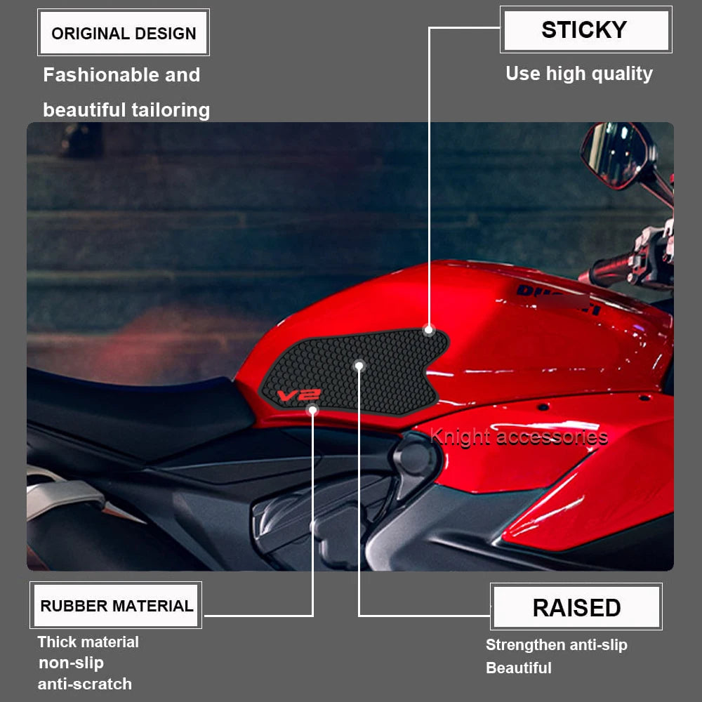 For Ducati PANIGALE Streetfighter V2 2022 2023 Motorcycle Tank Traction Pad anti Slip Sticker Gas Knee Grip Protector