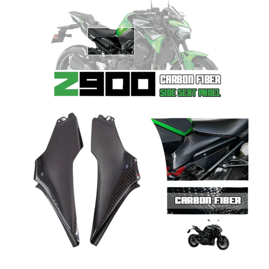 Tapa lateral fibra de carbono para Kawasaki Z900 2017-2023 2021 2022 Z900SE