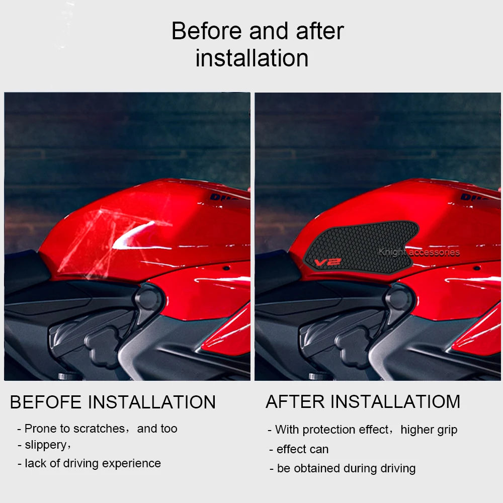 For Ducati PANIGALE Streetfighter V2 2022 2023 Motorcycle Tank Traction Pad anti Slip Sticker Gas Knee Grip Protector